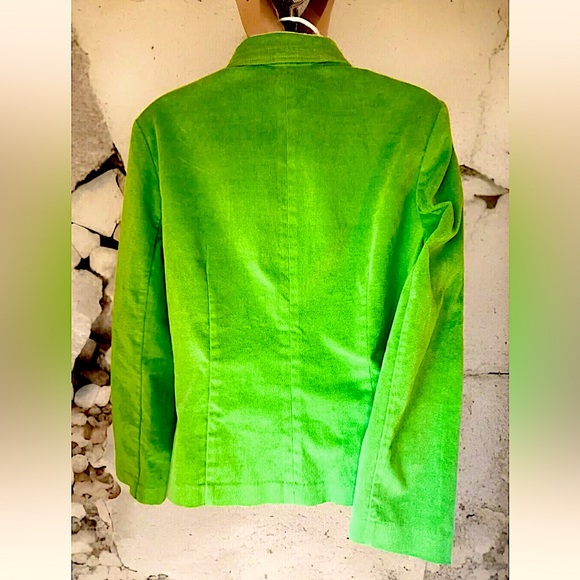 🍀REQUIREMENTS🍀 SOFT SHORT FITTED 5-BUTTON STRETCH SHOULDER PAD BLAZER JACKET EUC - Picture 6 of 12